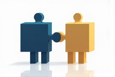 Image abstraite représentant un concept de fusion d'entreprises